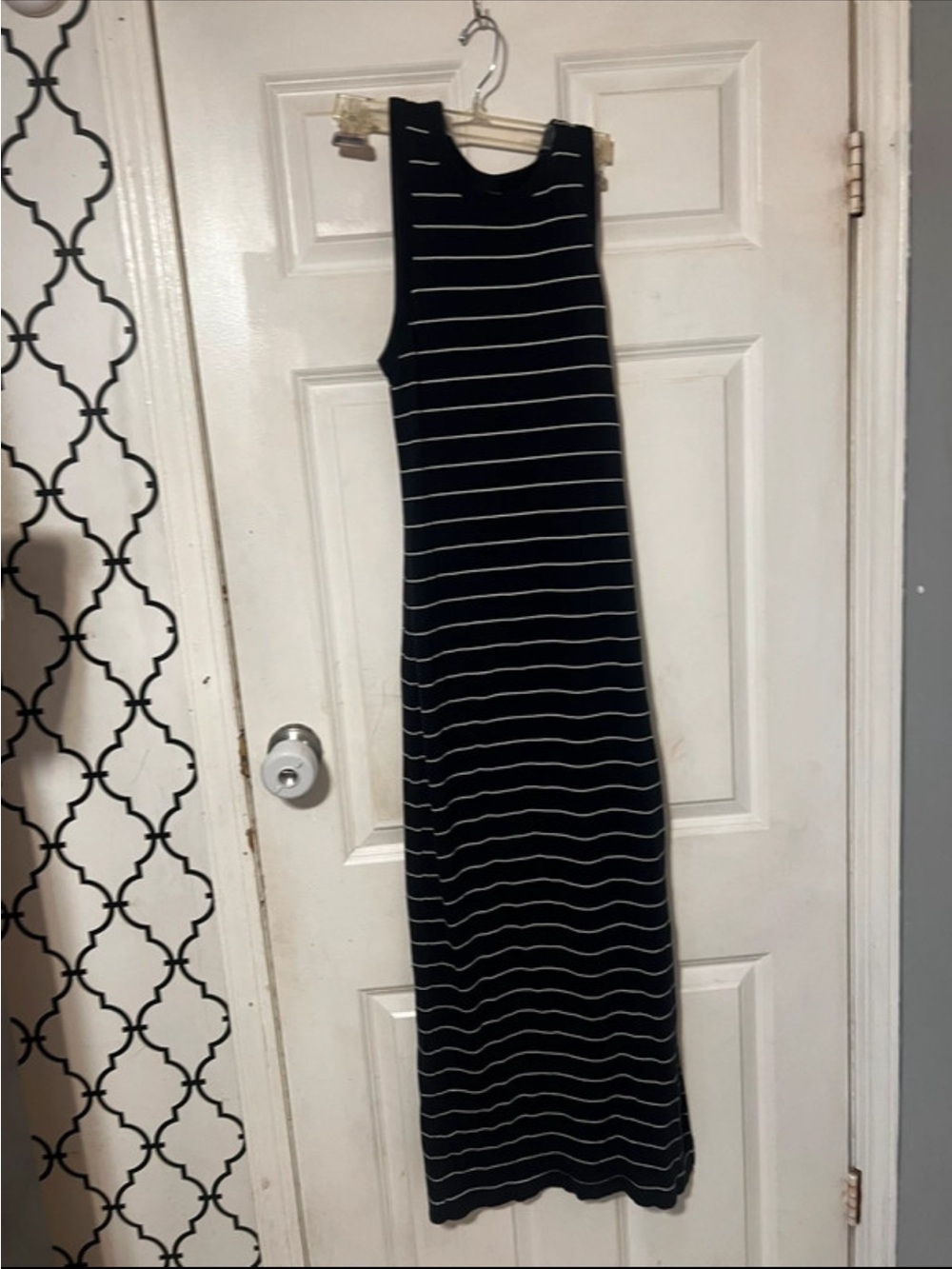 Universal Thread Black and White Striped Maxi Dress